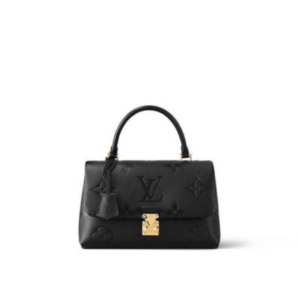 Louis Vuitton Madeleine Black Embossed Leather Top-Handle Satchel-Gold Hardware - Picture 4 of 16